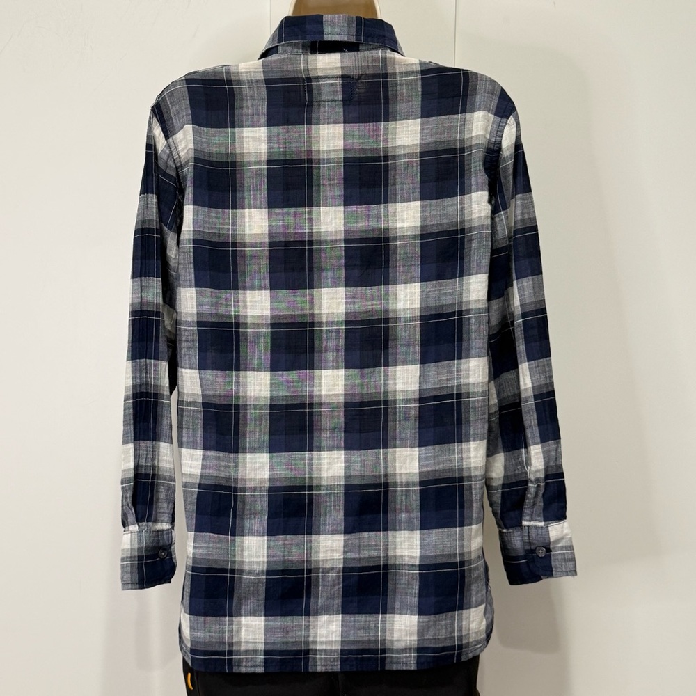 Current Elliott The Perfect Plaid Shirt XS Venice Blue Western Country Festival - Picture 6 of 12